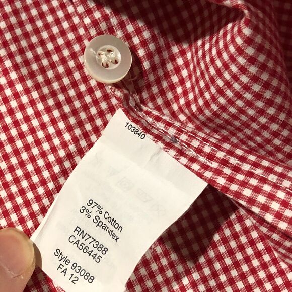 J Crew Red Gingham Check Shirt Womens S Long Sleeve Plaid Button Stretch Perfect - Picture 6 of 6